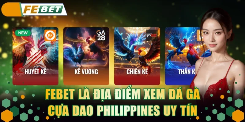 FEBET là địa điểm xem đá gà cựa dao Philippines uy tín