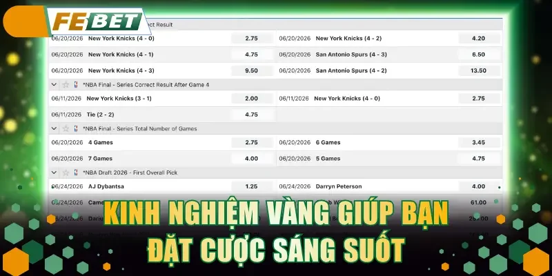 Kinh nghiệm vàng giúp bạn đặt cược sáng suốt